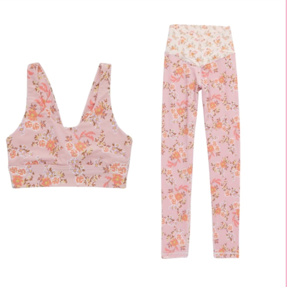 Offline by Aerie Real Me 7/8 Hi-Rise Crossover Floral Country Pink Leggings M - Picture 9 of 9